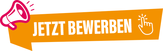 Button Jetzt Bewerben orange/pink